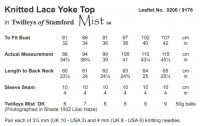 Knitting Pattern - Twilleys 9176 - Mist DK - Lace Yoke Top